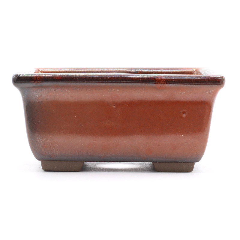 red rectangular pot front view