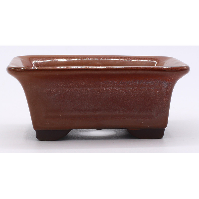 bonsai pot red rectangular front view