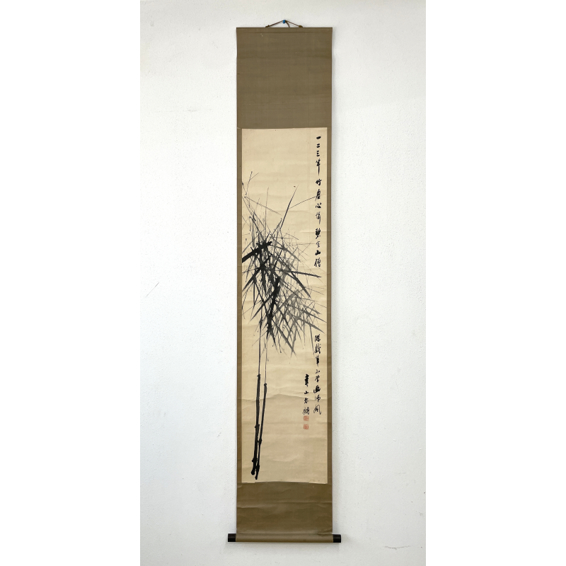 Kakemono old Japanese painting 28 reeds