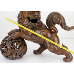 Figura japonesa bronce FIG32 león de Fu -Komainu- XXL vista 2