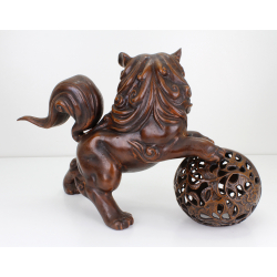 Figura japonesa bronce FIG32 león de Fu -Komainu- XXL vista 3