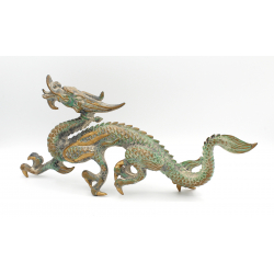 Figura antigua japonesa de bronce FIG33 dragón vista 2