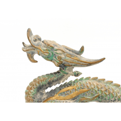 Figura antigua japonesa de bronce FIG33 dragón vista 3