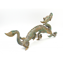 Figura antigua japonesa de bronce FIG33 dragón vista 4