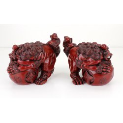 Pair of Japanese Foo lions figures -Komainu- FIG36 view 2