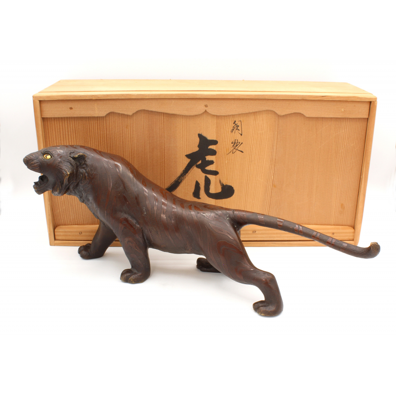 Figura japonesa bronce FIG38 tigre del zodiaco chino