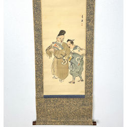 Kakemono old Japanese painting 56 friends view 2