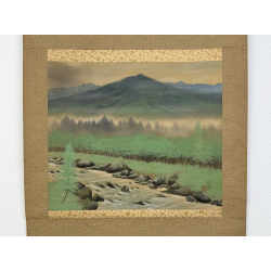 Kakemono old Japanese painting 98 landscape view 2