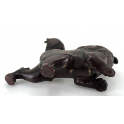 Figura japonesa bronce FIG40 león de Fu -Komainu vista 5