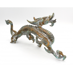 Figura antigua japonesa de bronce FIG41 dragón vista 3