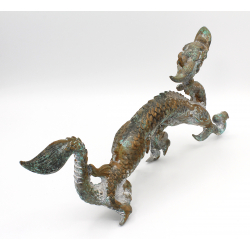 Figura antigua japonesa de bronce FIG41 dragón vista 4