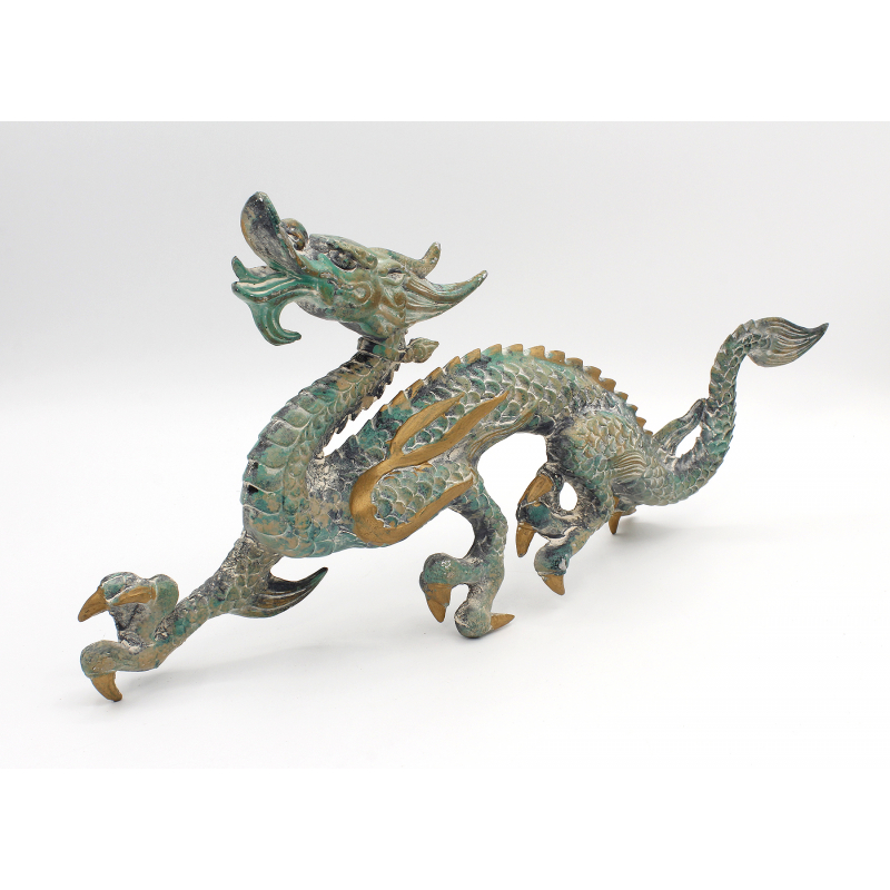 Figura antigua japonesa de bronce FIG42 dragón