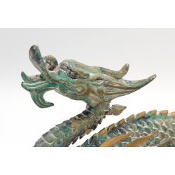 Figura antigua japonesa de bronce FIG42 dragón vista 2