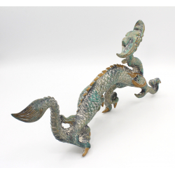 Figura antigua japonesa de bronce FIG42 dragón vista 4