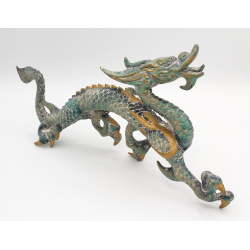 Figura antigua japonesa de bronce FIG42 dragón vista 3