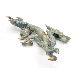 Figura antigua japonesa de bronce FIG42 dragón vista 5