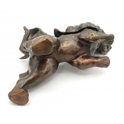 Figura japonesa bronce FIG43 león de Fu -Komainu vista 5