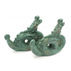 Pareja dragones bronce FIG45 vista 2