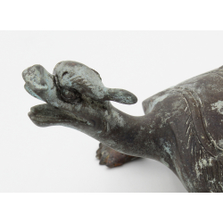 Figura antigua de bronce FIG46 tortuga vista 2