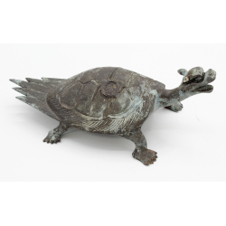 Figura antigua de bronce FIG46 tortuga vista 3