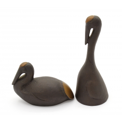 Pair of bronze cranes by Akira Tanaka FIG48 view 2